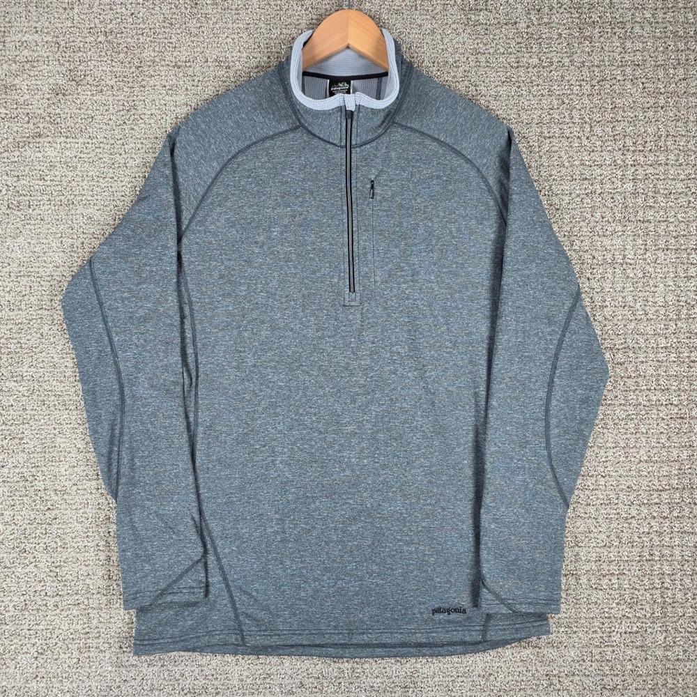 Patagonia Capilene 4 Thermal Weight 1/4 Zip Neck Baselayer Mens XL Gray